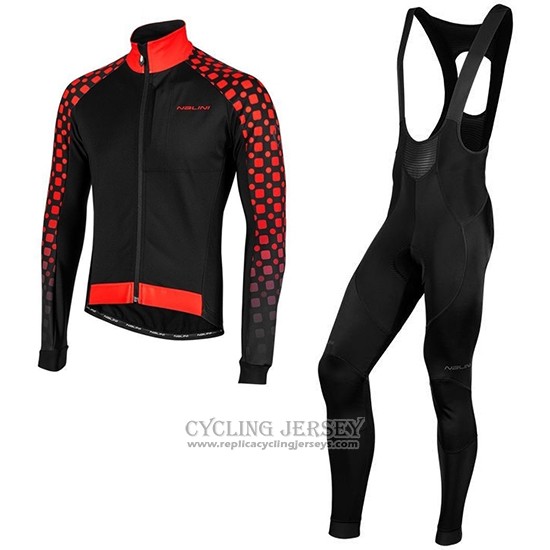 2019 Cycling Jersey Nalini Crit 3l 2.0 Black Red Long Sleeve And Bib Tight